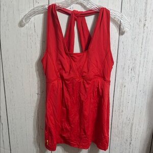 Lole Twist Back Vibrant Red Tank Top built-in bra